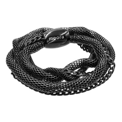 Black matte stainless steel bracelet with magnetic clasp