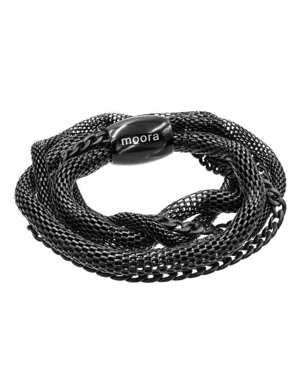 Black matte stainless steel bracelet with magnetic clasp