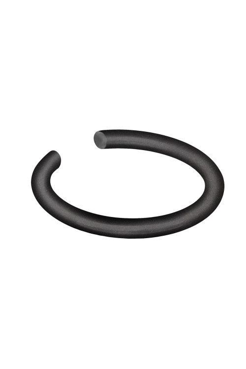 Men’s black matte stainless steel ear cuff with a raw and minimalist design.