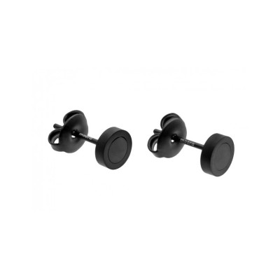 Black matte stainless steel men’s earrings