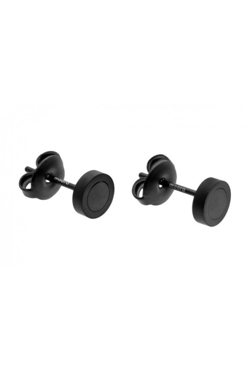 Black matte stainless steel men’s earrings