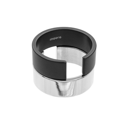 A 2-in-1 ring. Straight stainless steel rings