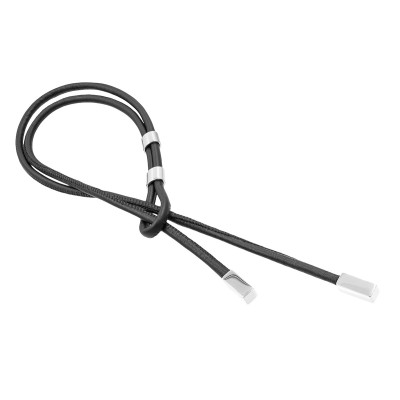 Delicate adjustable leather necklace with stainless steel...