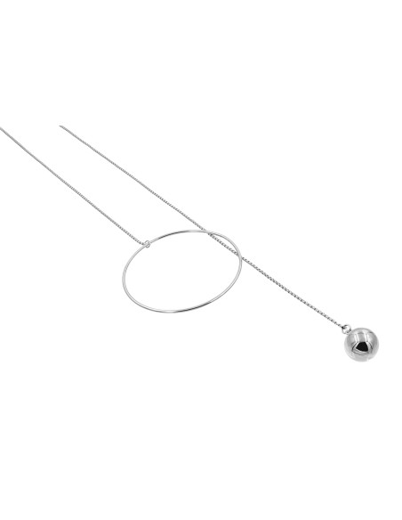 Silver long delicate stainless steel necklace with a minimalist design.