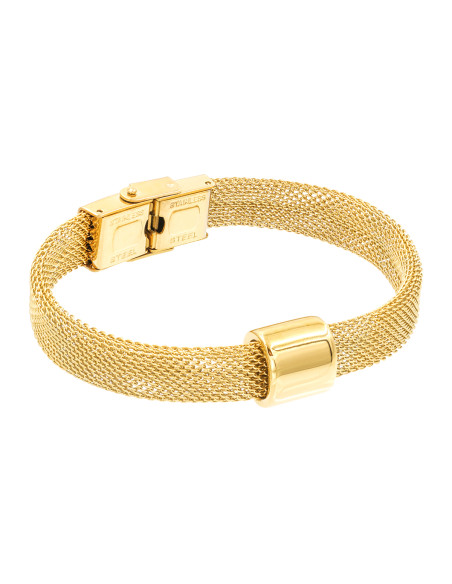 Gold stainless steel choker necklace with a polished finish.