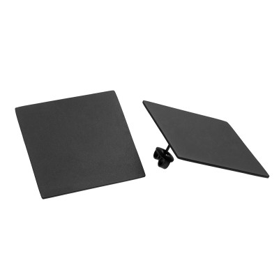 Black matte stainless steel square earrings with geometric design