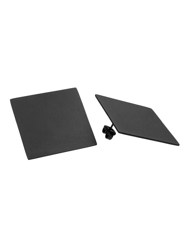 Black matte stainless steel square earrings with geometric design