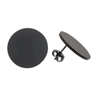 Minimalist black matte circle earrings
