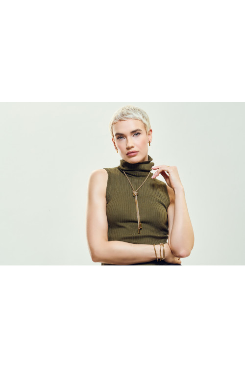 Rectangular gold-plated stainless steel stud earrings
