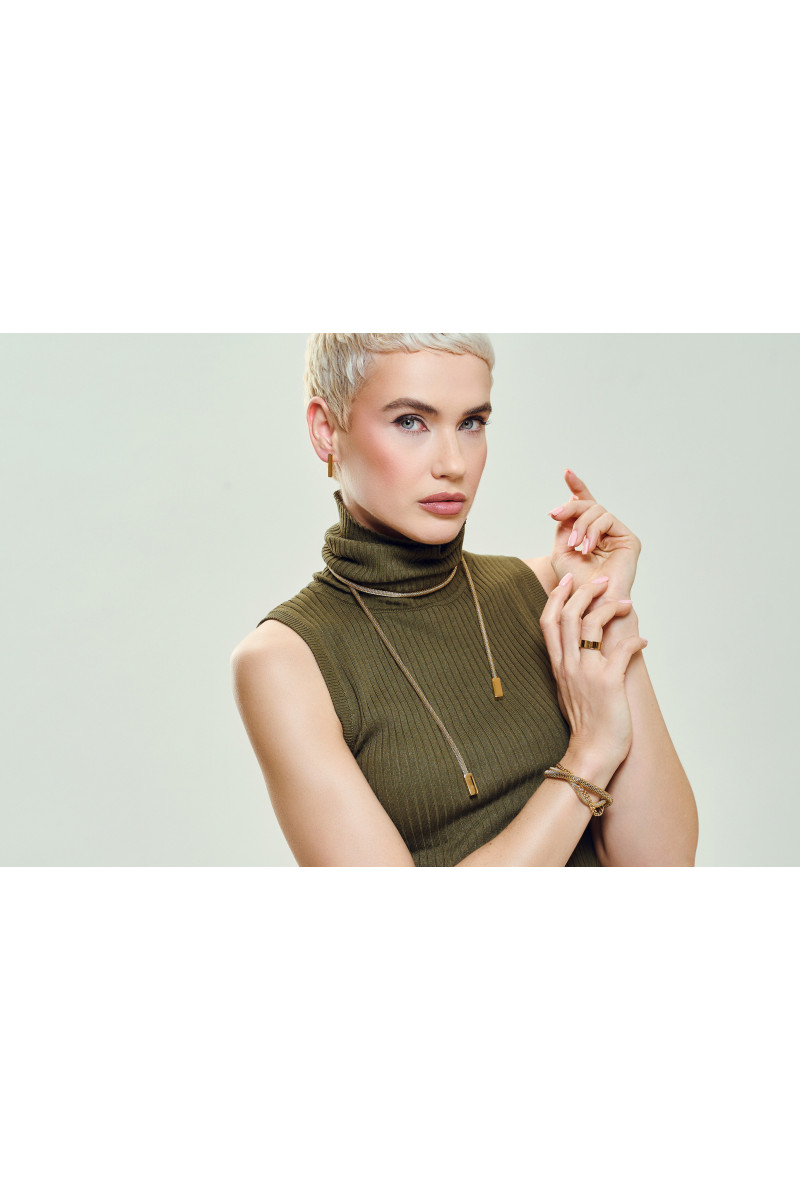Rectangular gold-plated stainless steel stud earrings