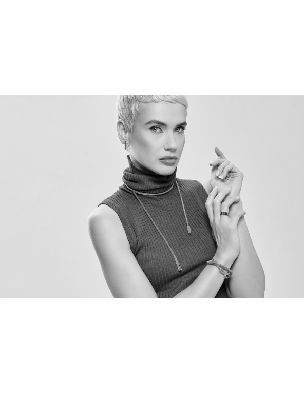 Stainless steel bracelet with three chain strands