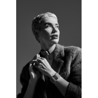 Bracelet made of stainless steel mesh and polished stainless steel with a magnetic clasp 2