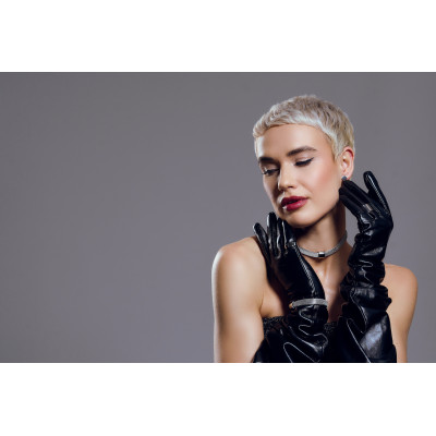 Satin-finish stainless steel square earrings with minimalist design. 2