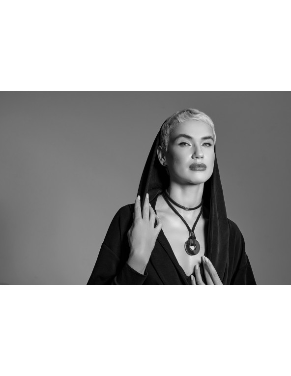 Silver stainless steel hoop earrings with stud closure.