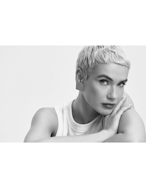 Satin stainless steel square earrings with soft matte finish