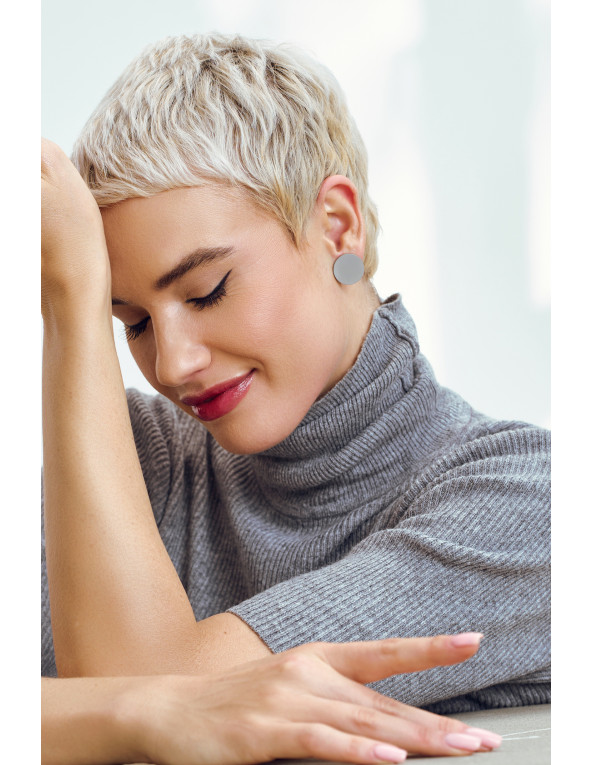 Minimalist satin circle earrings