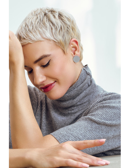 Minimalist satin circle earrings