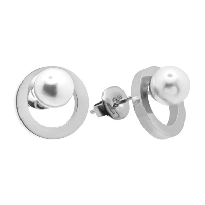 Minimalist earrings with white pearl