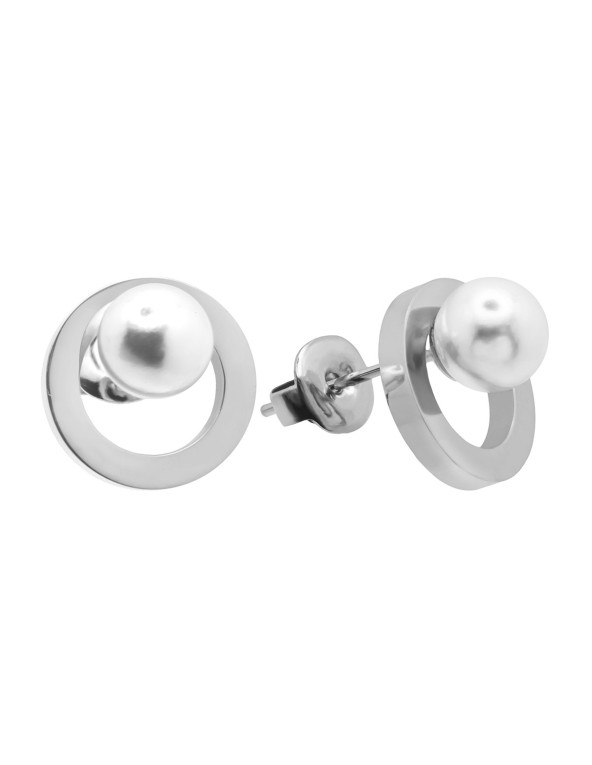 Minimalist earrings with white pearl