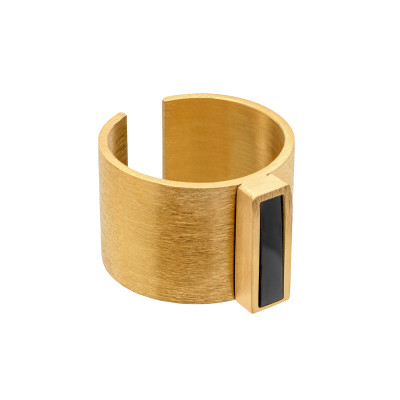 Men’s gold-plated signet ring – elegant, modern design, adjustable size