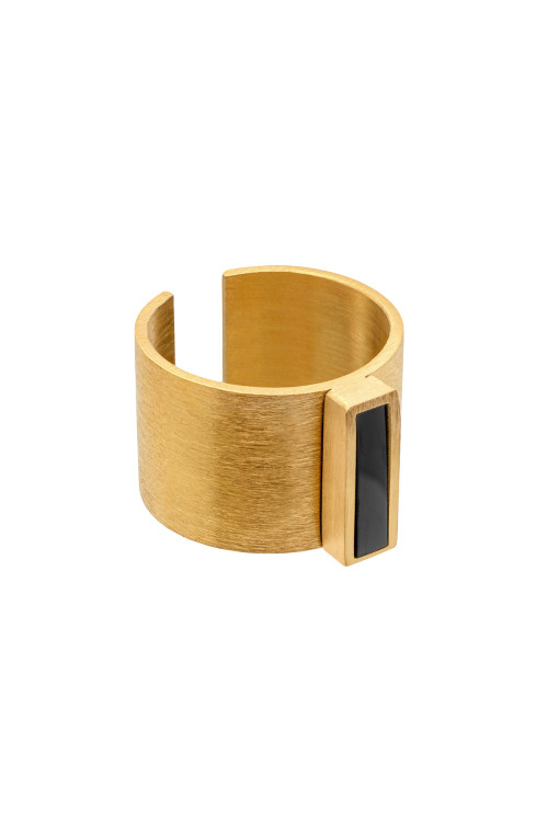 Men’s gold-plated signet ring – elegant, modern design, adjustable size