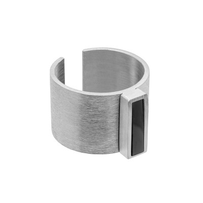 Men’s stainless steel signet ring – modern design, adjustable size