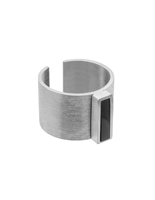 Men’s stainless steel signet ring – modern design, adjustable size