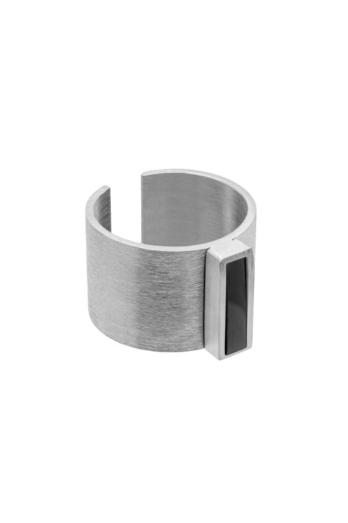 Men’s stainless steel signet ring – modern design, adjustable size