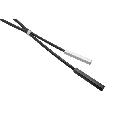 Adjustable leather necklace with stainless steel accents – minimalist design