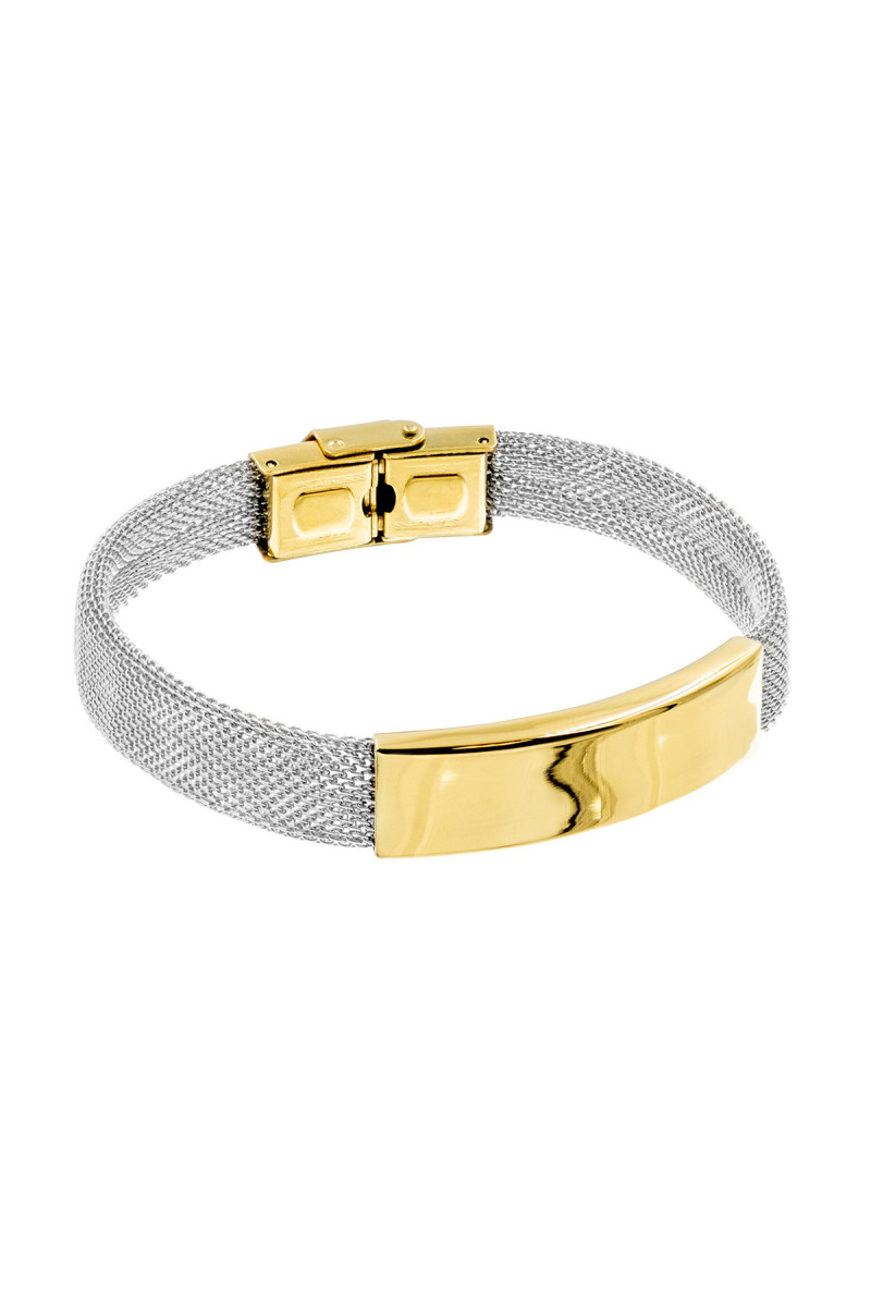 Delicate steel bracelet with gold-plated...