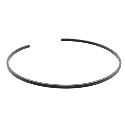 Black matte stainless steel choker necklace with minimalist modern design