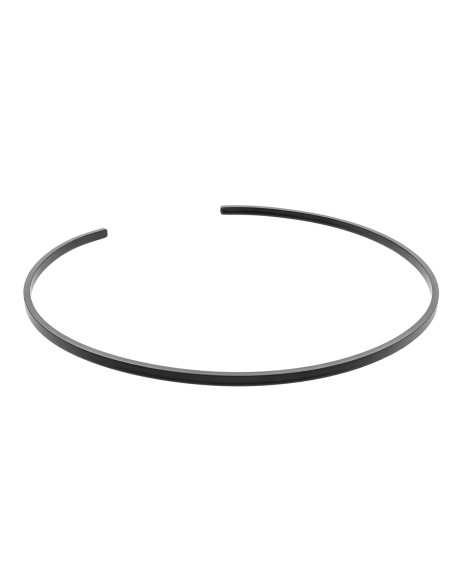 Black matte stainless steel choker necklace with minimalist modern design