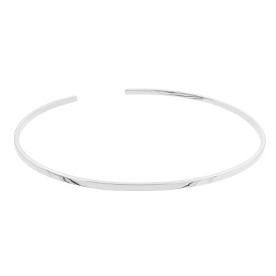 Delicate silver stainless steel choker necklace with minimalist timeless design