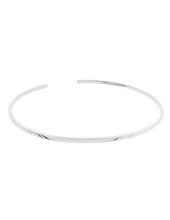 Delicate silver stainless steel choker necklace with minimalist timeless design