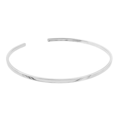 Silver stainless steel arm cuff with modern minimalist design