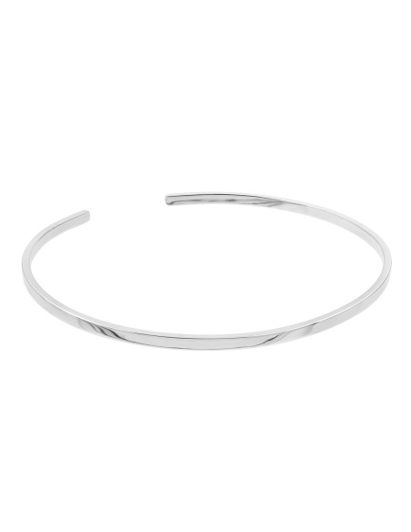 Silver stainless steel arm cuff with modern minimalist design