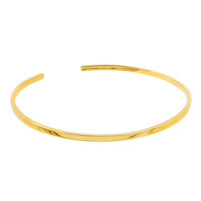 Gold stainless steel arm cuff with minimalist elegant design