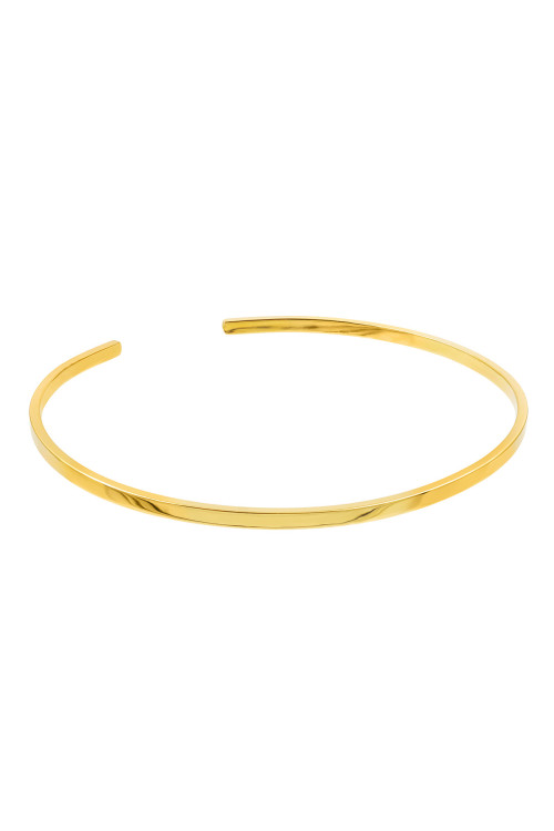 Gold stainless steel arm cuff with minimalist elegant design