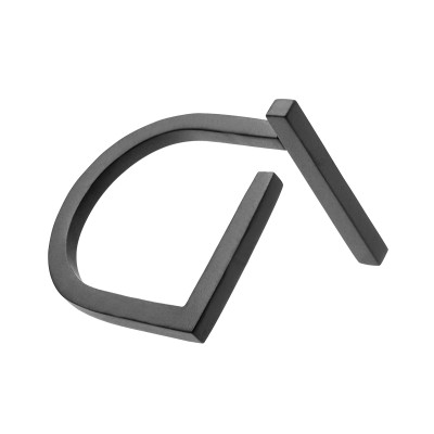 Black matte stainless steel ring with sleek minimalist design