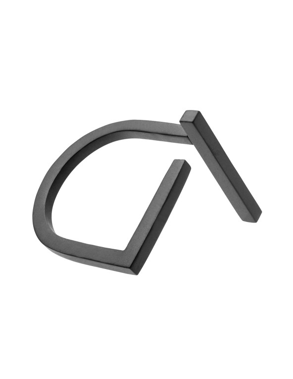 Black matte stainless steel ring with sleek minimalist design
