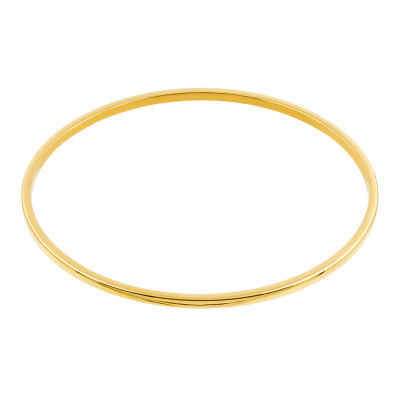 Gold delicate stainless steel bangle bracelet with minimalist elegant design