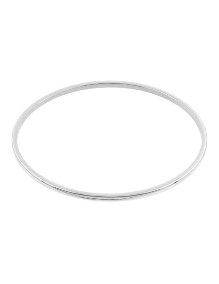 Silver delicate stainless steel bangle bracelet with modern minimalist design