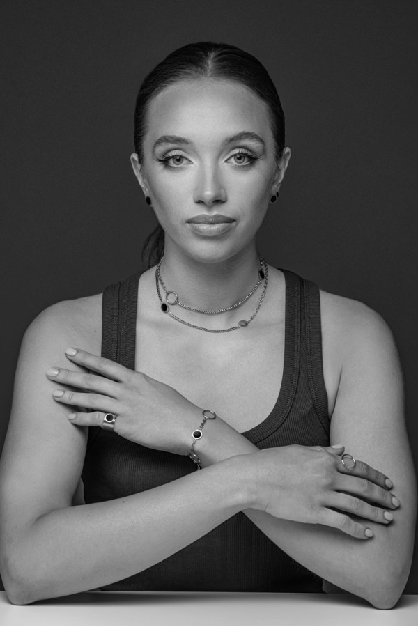 Double silver stainless steel necklace with adjustable length and lobster clasp 2