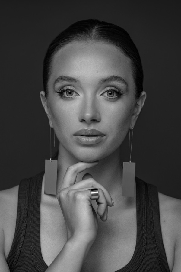 Satin silver long minimalist stainless steel earrings 2