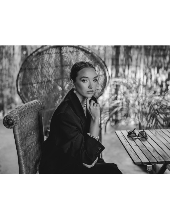 Silver hoop earrings with large shell pearl 16 mm made of sterling silver