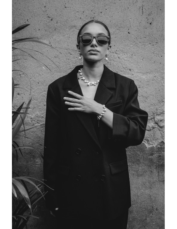 Silver hoop earrings with large shell pearl 16 mm made of sterling silver