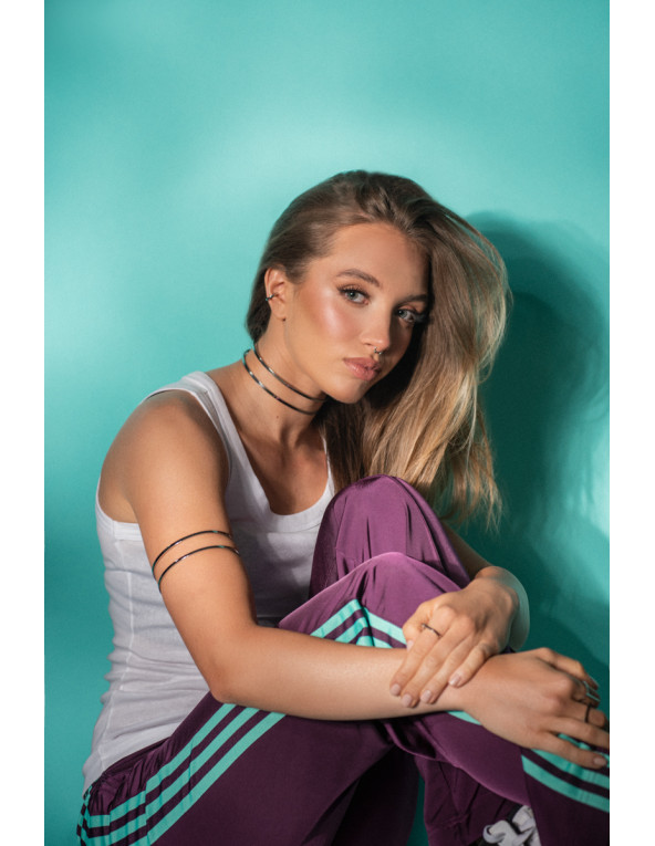 Silver double stainless steel arm cuff with minimalist modern design