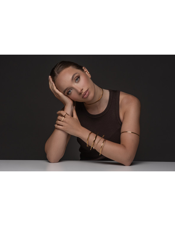 Delicate gold stainless steel choker necklace with minimalist elegant design