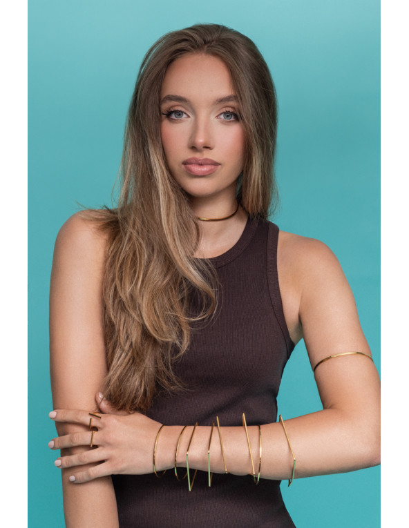 Gold delicate stainless steel ring with minimalist elegant design