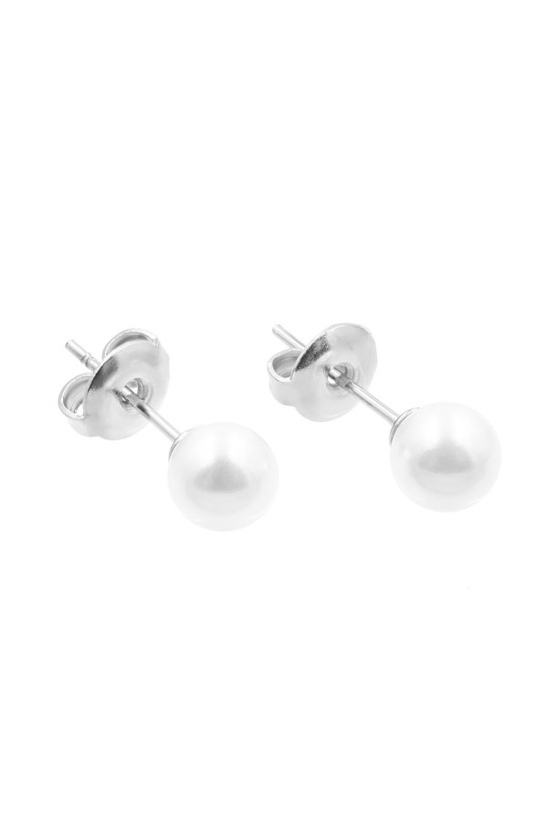 Pearl earrings – subtle stainless steel | moora.eu